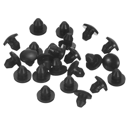 uxcell 25Pcs Silicone Plugs, Rubber Round Snap in Locking Hole Plugs for 4.5mm Hole, Hole Stoppers Waterproof Hole Plug for Metal Tube, Furniture End Caps Inserts, Black