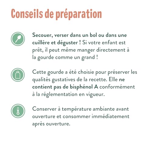 Purée De Fruits À Boire Bébé Dès Poire Sans Sucres Ajoutés Bio Good Gout La Gourde De - vue 5