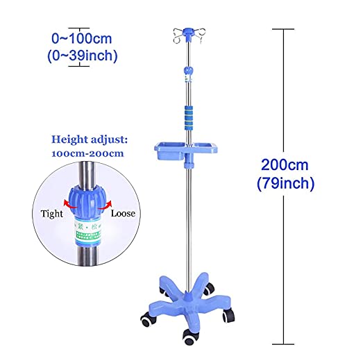 Support de perfusion médical premium télescopique en acier inox durable - 4