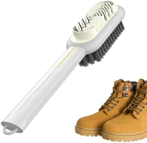 2-in-1 Suede Shoe Brush - Double-Sided Nubuck Cleaner & Rubber Eraser for Effective Suede Care, Long Handle Design for Easy Cleaning & Maintenance of Footwear