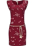LOOK: Stylisches Kurzarm Jerseykleid mit floralem Printmuster, Rundhalsausschnitt und süßem Flechtgürtel an der Taille vom urbanen Trendlabel Ragwear