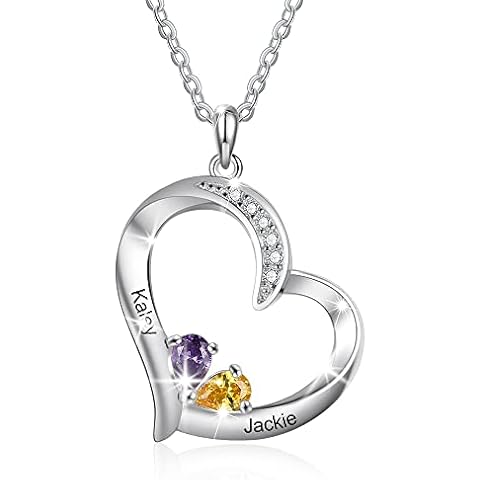 ALBERTBAND Mothers Day Gifts Personalized Mom Necklace for Women Mothers Necklace with Birthstones Custom Heart Necklaces for Mom with Names Family Necklace Gifts for Mothers from Daughter Cover
