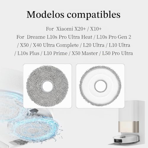 Miniatura 2 de Paño De Fregona Para Xiaomi X20 X10 , Para Dreame L10s Ultra L20 Ultra L10s Pro Ultra Heat L10s Pro Gen 2 D10 Plus Gen 2 L40 Ultra X50 X40 Ultra Complete X50 Master L50 Pro Ultra L10 Prime Accesorios
