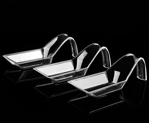 Healthcom 100 Packs Clear Dessert Plates Plastic Appetizer Plates Dessert Dishes Tasting Spoons Mini Plates Serving Plate Reusable Disposable Asian Spoons Small Catering Dessert Bowls For Party #TOP2