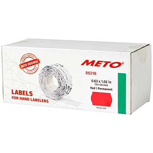 Meto Price Gun Labels, Fluorescent Red 0.63