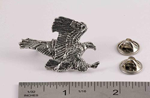 Imán decorativo artesanal Águila calva volando en peltre miniatura 2