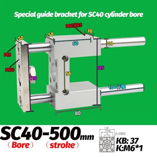 Support de guidage pneumatique type SMC pour rigidifier les vérins SC - 3