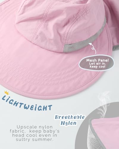 Toddler Kids Sun Hat with Neck Flap UV Protection Wide Brim Summer Beach Hat for Toddler Girls Boys 2-9 Years3