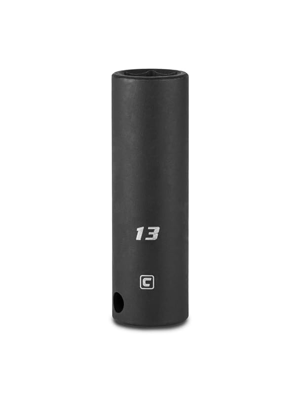Soquete de Impacto Profundo 13 mm Capri Tools, Encaixe 3/8 pol. (9,5 mm), 6 Pontos, Métrico