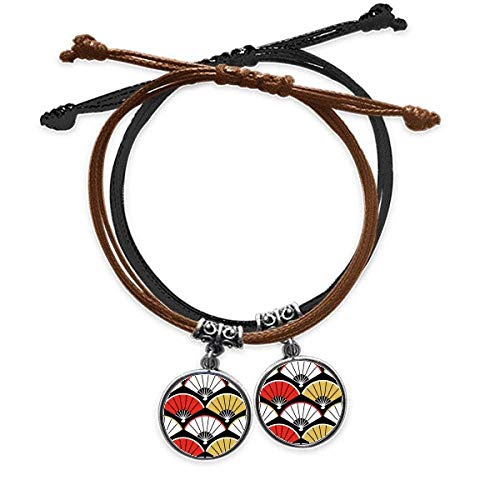 Bracelet cuir double rouge noir aux finitions dorées pour amoureux