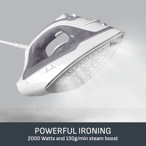 Tefal Virtuo 30, Steam Iron, 130 G/Min Steam Boost, 27 G/Min Continuous Steam, 240Ml Water Tank, Ceramic Soleplate, Anti-Drip, Precision Tip, Vertical Steaming, White & Purple, FV2C47G0 - 3