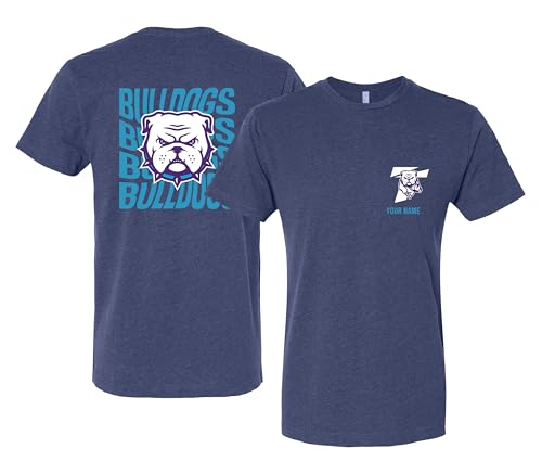 Truman State University Offic. LIC. Custom Navy Unisex T-Shirt – Left Chest and Large Back Ripple Design (M)