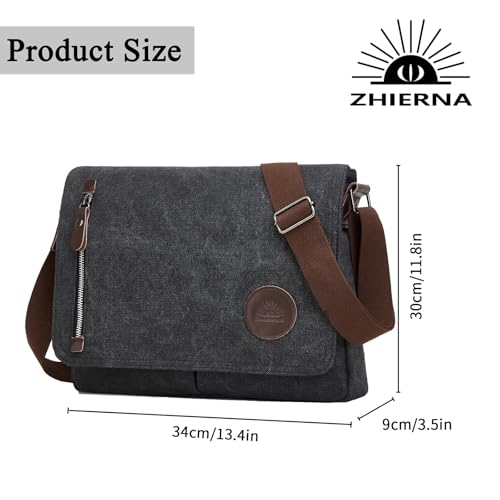 ZHIERNA Canvas Laptop Messenger Bag