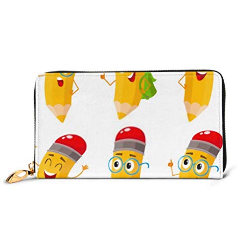 Preisvergleich Produktbild JHGFG Mode Handtasche Reißverschluss Brieftasche Set Happy Cartoon Bleistifte Bücher Rucksack Telefon Clutch Geldbörse Abendkupplung Blocking Leder Brieftasche Multi Card Organiz