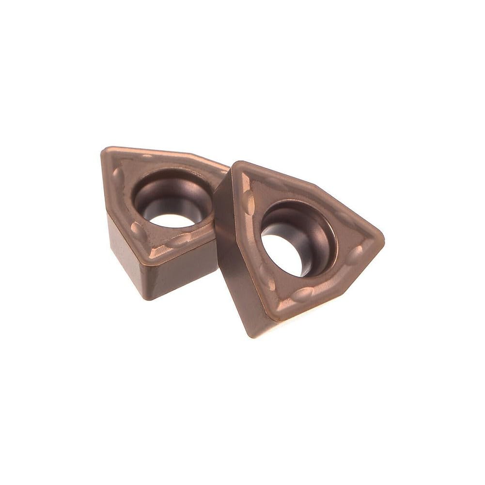 Lecreatekit WCMT050308FN ACZ330 Hartmetall-Wendeschneidplatte für U-Bohrer, PVD-beschichtet, Halbfinishing & Finishing, 10 Stück
