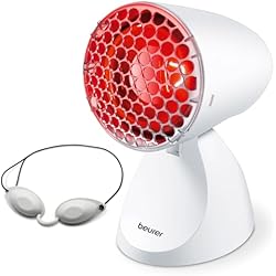 Lamparas Infrarrojos Amazon Beurer IL 11 Lámpara de infrarrojos con rejilla protectora, dispositivo médico con calor calmante para uso en resfriados y tensiones musculares, 5 niveles de inclinación