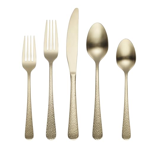 Cambridge Silversmiths Keene Champagne Satin 20-Piece Flatware Se...
