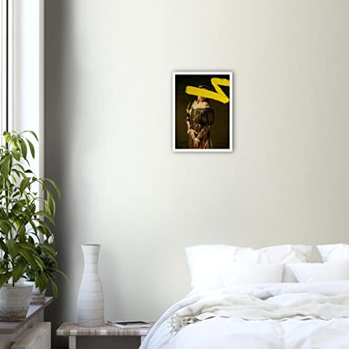 Art mural portrait femme victorienne sans visage impression d'art encadrée blanc 30 x 40 cm