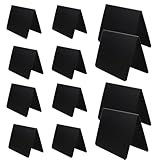 OATIPHO 12 Pizarras Pequeñas de Escritorio Negras Mate 100X75 MM Dobles para Mensajes y Precios Multifuncionales para Restaurantes Menús y Decoración Pack de 12 Unidades
