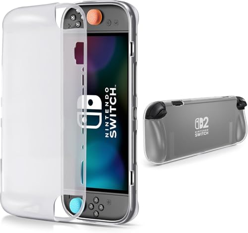TOMGDRACO Nintendo Switch 2 �����ی�P�[�X ��̌^TPU�ی�P�[�X ���h�~�E�ϏՌ� ���E�ȒP �y�� �S�ʕی� �ϏՌ� ���h�~ switch 2 ���f�� 2025�Ή� Switch 2 �A�N�Z�T���[ (�N���A)