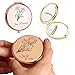 Personalized Birth Month Flower Theme Compact Mirror Custom Engraved Birthday Flower Gift Mirror for Girlfriend Mother Women,Wedding Favors Gifts for Bride Bridesmaid Bulk Travel Makeup Mirror