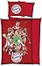 Produktbild FC Bayern München Bettwäsche Player Rot 135x200 cm + 80x80 cm 100% Baumwolle Renforcé/Linon Rekordmeister Mia san Mia Allianz Arena Fußball Fanartikel Reißverschluss Geschenkidee Kane Musiala Olise