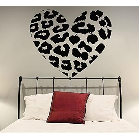Cukudy Leopard Heart Spot Vinyl Wall Decal Print Art Decor Sticker Home DIY Removable Mural 24*20inch Cover