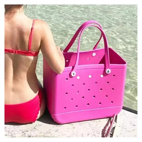 Rubber Waterproof Beach Storage Basket Swimming Gear Bag for Picnic Shopping Travel Multi-Purpose Bag.(Light-Purple)3