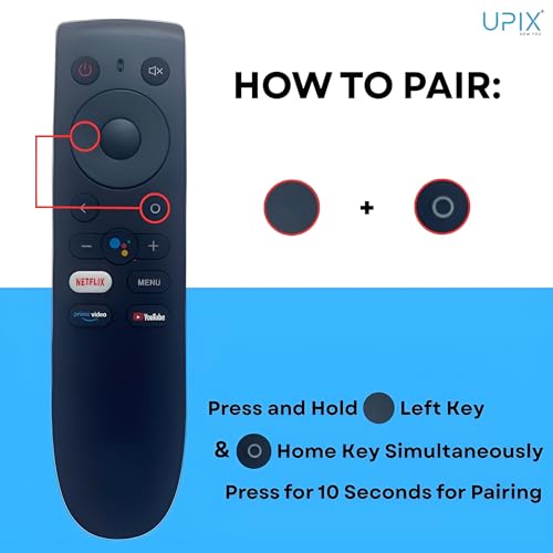 Image of Upix Compatible OnePlus Smart TV LCD /LED Remote No. 865 | with Voice | Netflix & Prime Video Function | Exactly Same Remote Will Only Work | Pairing is Required
