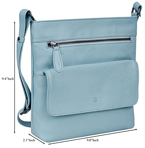 ANTONIO VALERIA Piper Grainy Nappa Pastel Blue Leather Crossbody Bag by ANTONIO VALERIA - Used condition - Image 2