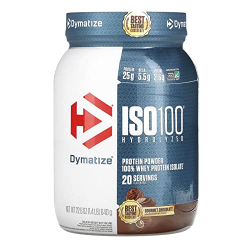 Whey Dymatize Iso 100 Hydrolyzed Chocolate Gourmet 640g Proteínas Hidrosilisada e Isolada