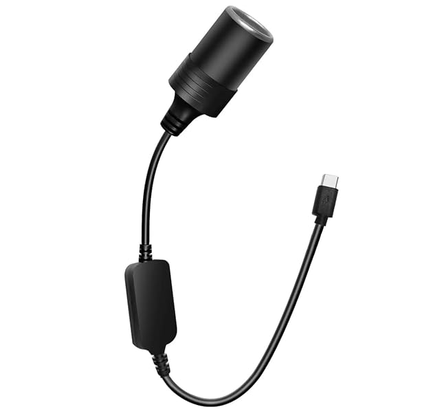 12V 3A 36W Max USB C to 12V Cigarette Lighter Adapter DC 5V to 12V Step Up Typc