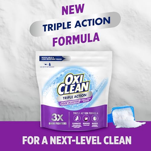 Image of OxiClean Triple Action Odor Blasters and Stain Remover Powder, 6.5 lbs | Use with Detergent, Eliminates Tough Odors, Remove Stains, Color Safe, Chlorine Free