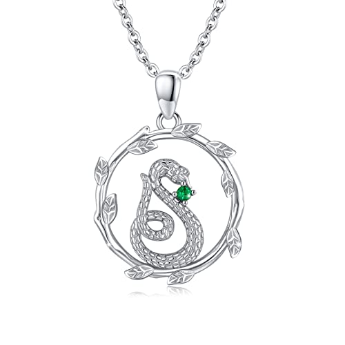 Snake Necklace 925 Sterling Silver With Cz Vintage Snake Pendant Necklace Jewelry Gift For Women Girls #TOP27
