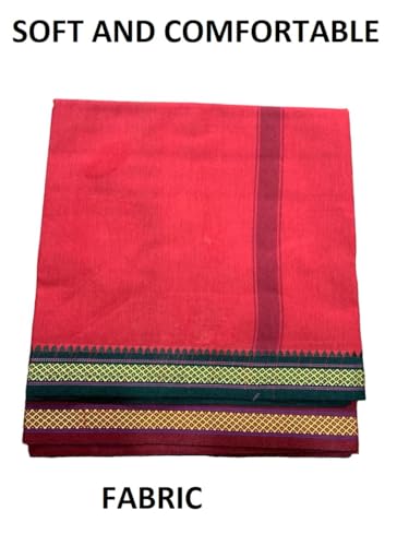 Image of Rameshwaram Fabrics 2.25 Mtr Cotton Lungi Dhoti for Men