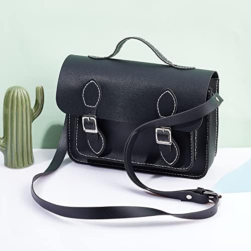 WADORN 32pcs DIY PU Leather Craft Bag Making Set, Knitting Crochet Bag Sewing Kit Beginner Handmade Bag Simple Making Supplies Shoulder Bags Backpack Making All Accessories, 24.5x16.5cm (Black)