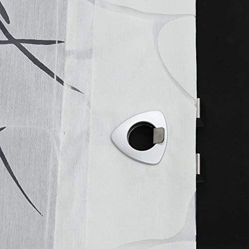 ESLIR Roman Blind Kitchen Roman Curtains Semi Transparent Eyelet Blind Curtains Modern Burnout White #2 W x H 100 x 140 cm Pack of 1 - Image 4