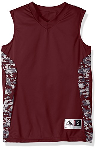 Augusta Sportswear Boys Hook Shot Reversible Jersey, Maroon Maroon Digi, Large