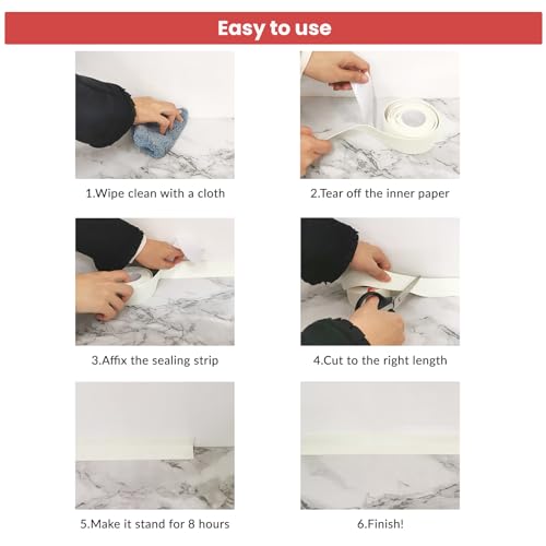 Ruban de calfeutrage autocollant pour refaire facilement les joints de douche