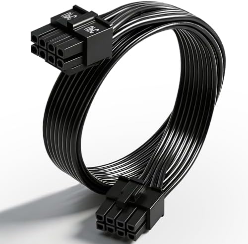 COMeap CPU 8 Pin Male to CPU 8 Pin (4+4 Detachable) Male EPS-12V Motherboard Power Adapter Cable for Corsair Modular Power Supply 25-inch(63cm),Black
