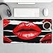 Red Lips Kiss Desk Mat Non-Slip Laptop Writing Pad Large Keyboard Mousepad with Rubber Base 23.6