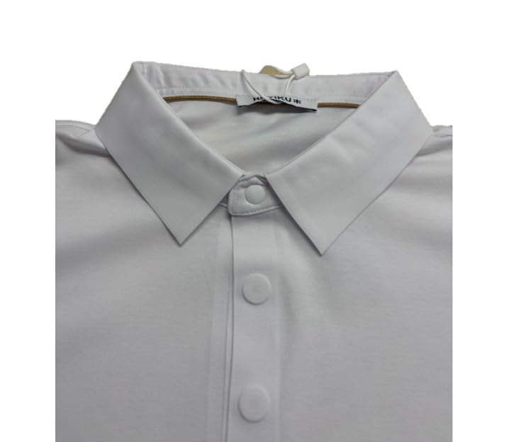 Generico PDA - Polo para hombre, color liso, mezcla de algodón, manga corta, freschissima Huyiku