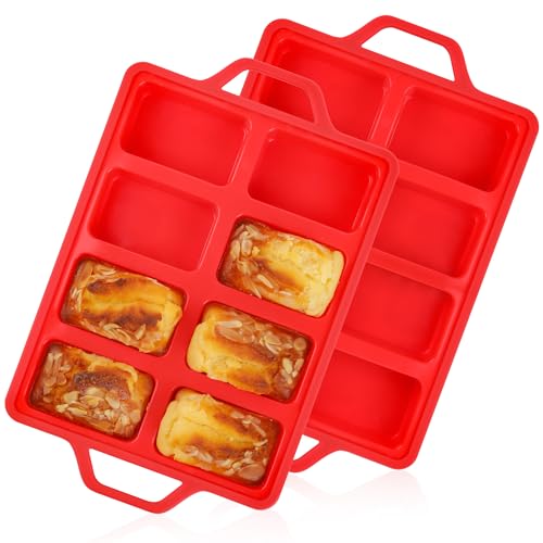 AOTASO 2 Pcs Mini Loaf Pans Silicone, Nonstick Small Bread Pans for Baking, Tiny...
