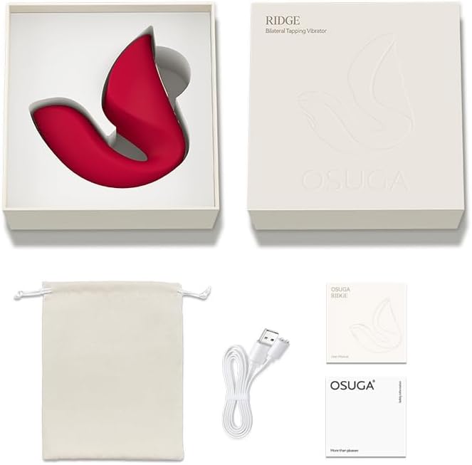 OSUGA Ridge Dual Stimulation Tapping Vibrator, Amplified Tapping Intensity for Enhanced Pleasure, Clitoral & G Spot Stimulator with 14 Pleasure Settings, Adult Toys for Women, Waterproof, White