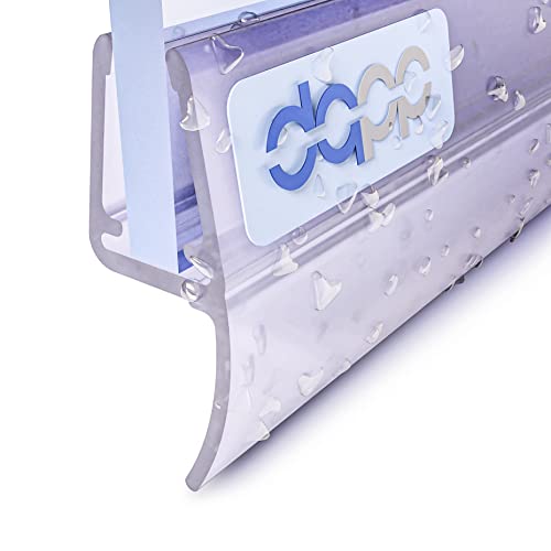 DQ-PP Duschdichtung 80cm – für 4,8mm - 5mm Glastür Stärke – UK25-05 – Wasserablaufprofil Wasserabweisprofil – Duschabdichtung Duschwand – Ersatzteile für Duschkabine – Transparent