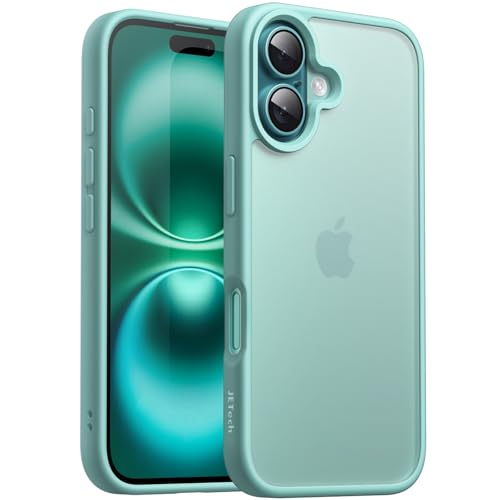 Image of JETech Matte Cover Case for iPhone 16 Plus 6.7-Inch, Shockproof Military Grade Drop Protection, Frosted Translucent Back Phone Cover, Anti-Fingerprint (Teal)