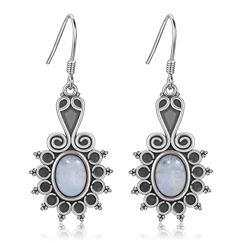 Boucles d'oreilles Pierre de Lune femmes bijoux argent mariage et fiançailles