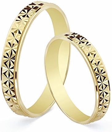 Alianza oro 18k tallada diamantada 3mm. [AA1866]