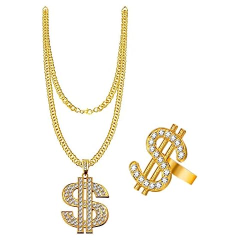 Collar y Anillos Dólar Hip Hop Cover