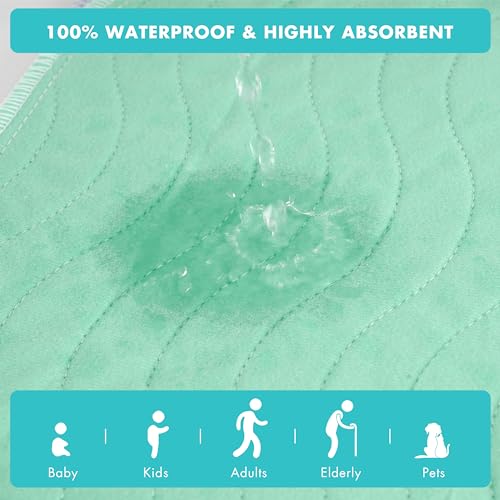 Bunlitent Incontinence Washable Bed Pads with 8 Sturdy Handles, 34”×52”,3 Pack, Positioning Bed Pads for Elderly, Bedridden, Disabled, Transferring,Mattress Protection, Reusable Underpads